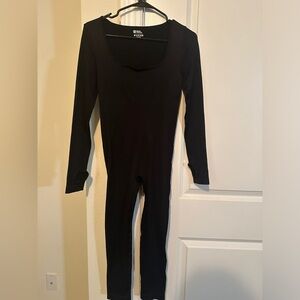 Black ribbed bodysuit